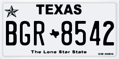 TX license plate BGR8542