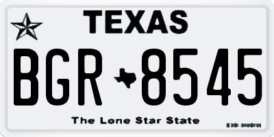 TX license plate BGR8545