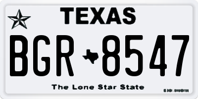 TX license plate BGR8547