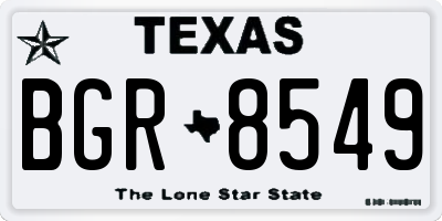 TX license plate BGR8549