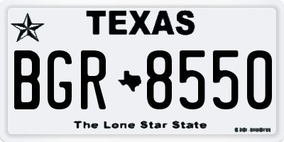 TX license plate BGR8550