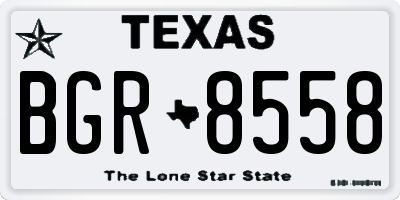 TX license plate BGR8558