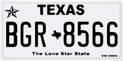 TX license plate BGR8566