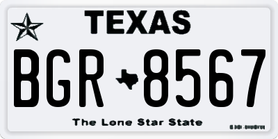 TX license plate BGR8567