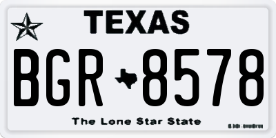 TX license plate BGR8578