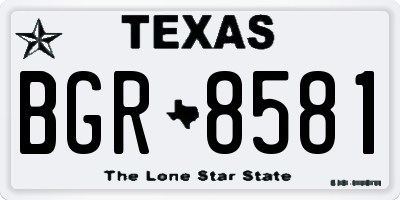 TX license plate BGR8581
