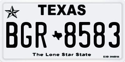 TX license plate BGR8583