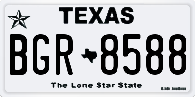 TX license plate BGR8588