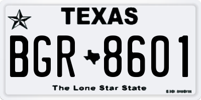 TX license plate BGR8601