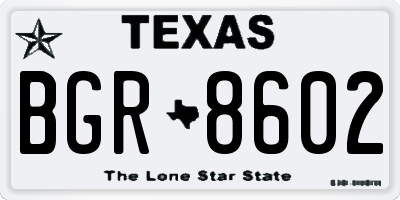 TX license plate BGR8602