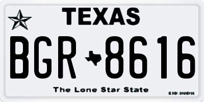 TX license plate BGR8616