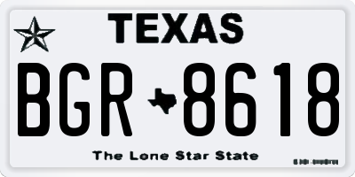 TX license plate BGR8618