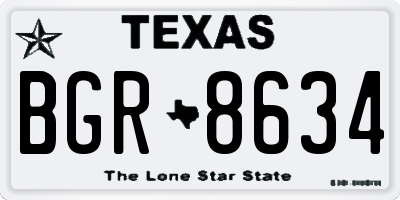 TX license plate BGR8634