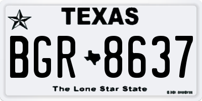 TX license plate BGR8637