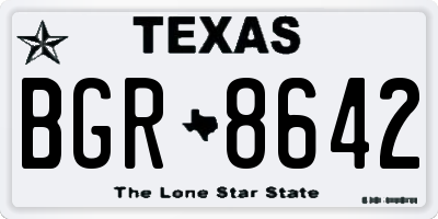TX license plate BGR8642