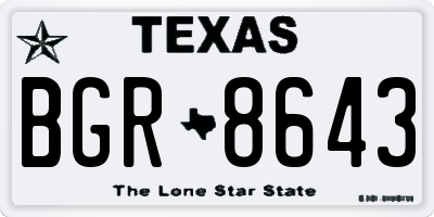 TX license plate BGR8643