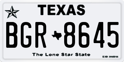 TX license plate BGR8645
