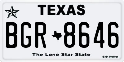 TX license plate BGR8646