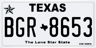TX license plate BGR8653