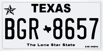 TX license plate BGR8657