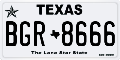 TX license plate BGR8666