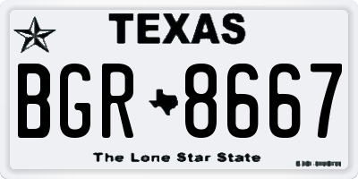 TX license plate BGR8667