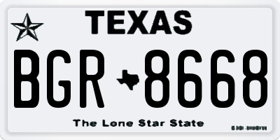 TX license plate BGR8668
