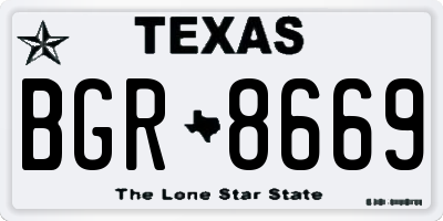 TX license plate BGR8669