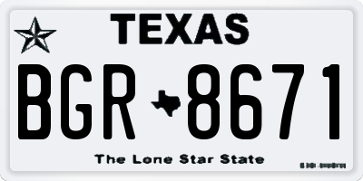 TX license plate BGR8671