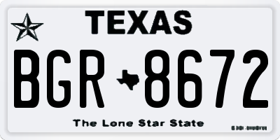 TX license plate BGR8672