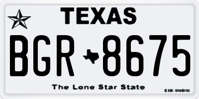 TX license plate BGR8675