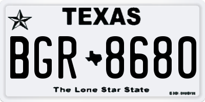 TX license plate BGR8680