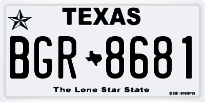 TX license plate BGR8681