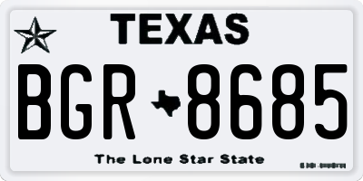 TX license plate BGR8685