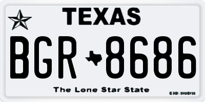 TX license plate BGR8686