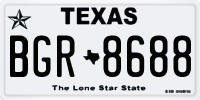 TX license plate BGR8688