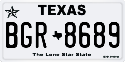 TX license plate BGR8689