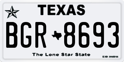 TX license plate BGR8693