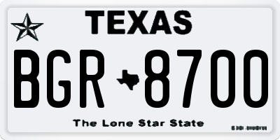 TX license plate BGR8700