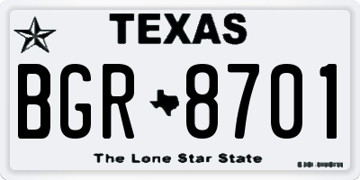 TX license plate BGR8701