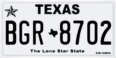 TX license plate BGR8702