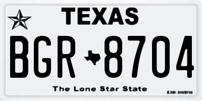 TX license plate BGR8704