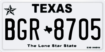 TX license plate BGR8705