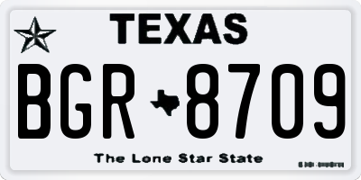 TX license plate BGR8709