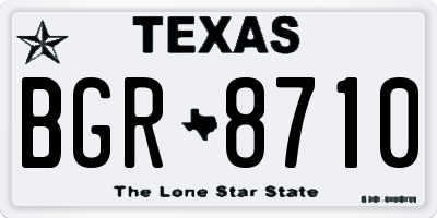 TX license plate BGR8710