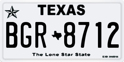 TX license plate BGR8712