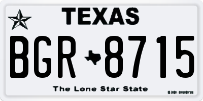 TX license plate BGR8715