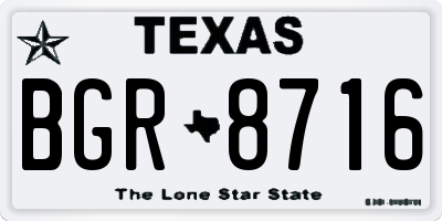 TX license plate BGR8716