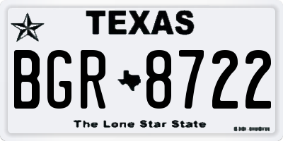 TX license plate BGR8722