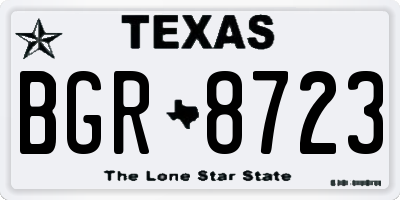 TX license plate BGR8723